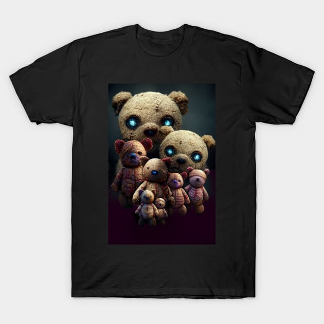 8 Teddy bears watching T-Shirt by jetti